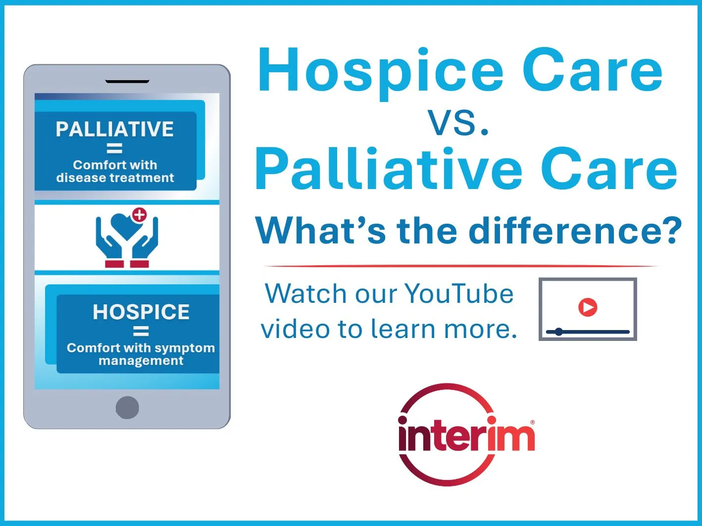 Graphic featuring the title "Hospice Care vs. Palliative Care: What's the Difference?"